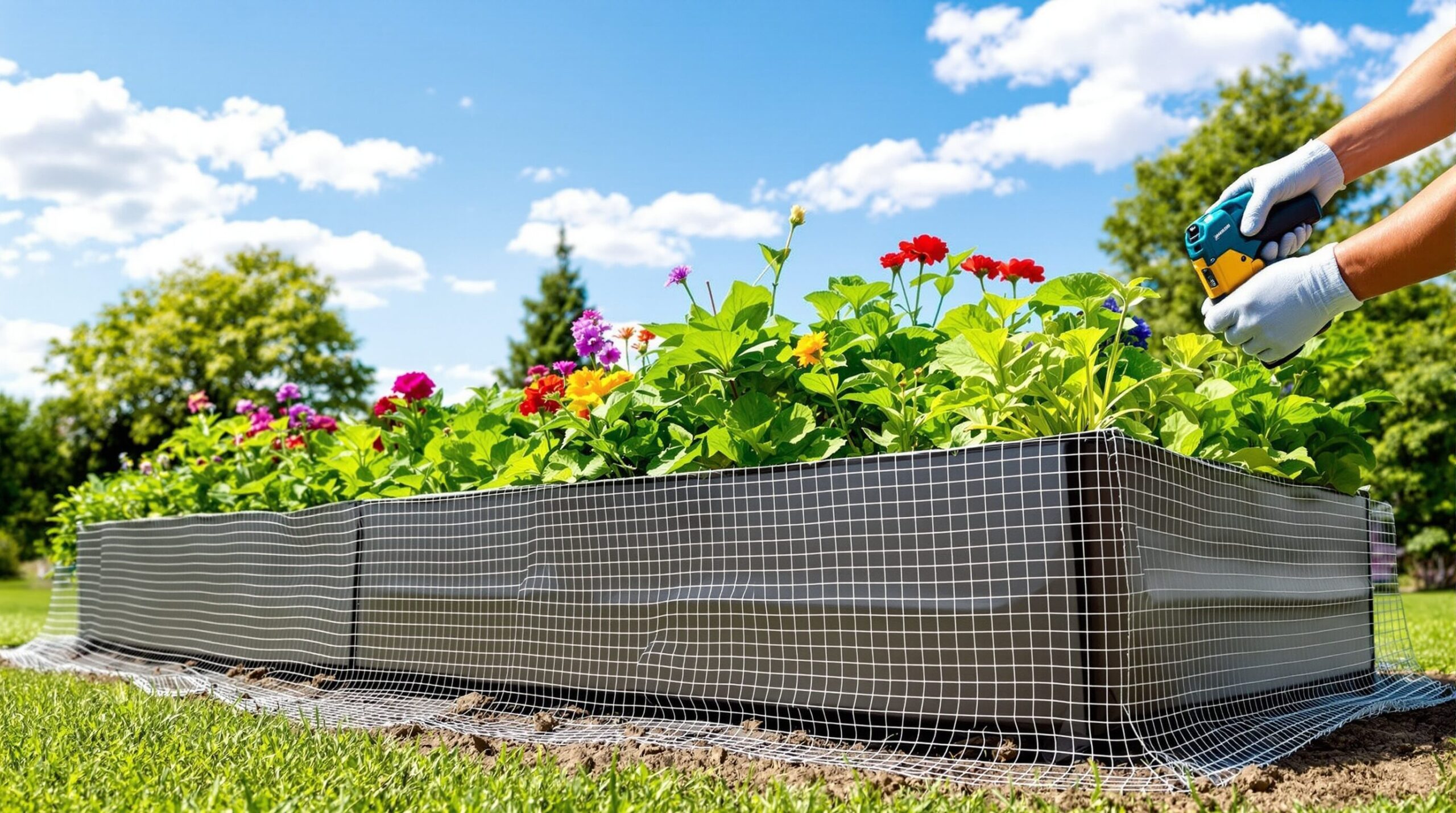 hochbeet wühlmausgitter befestigen